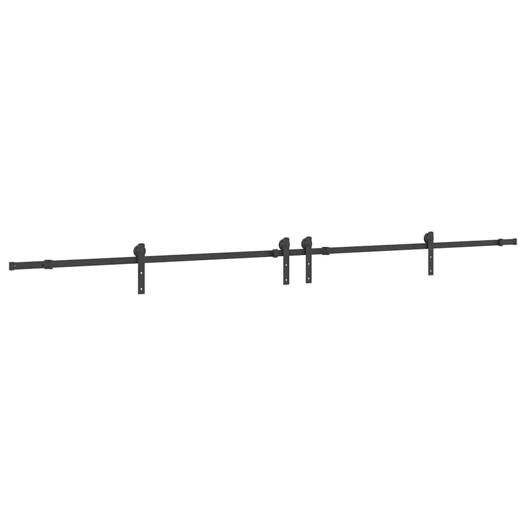 Schiebetürbeschlag-Set 366 cm Stahl Schwarz