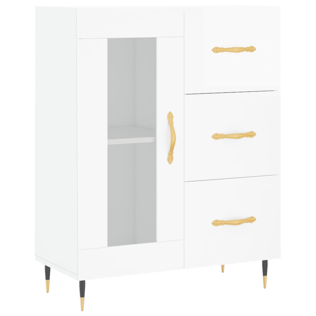 Highboard Betongrau 69,5x34x180 cm Holzwerkstoff