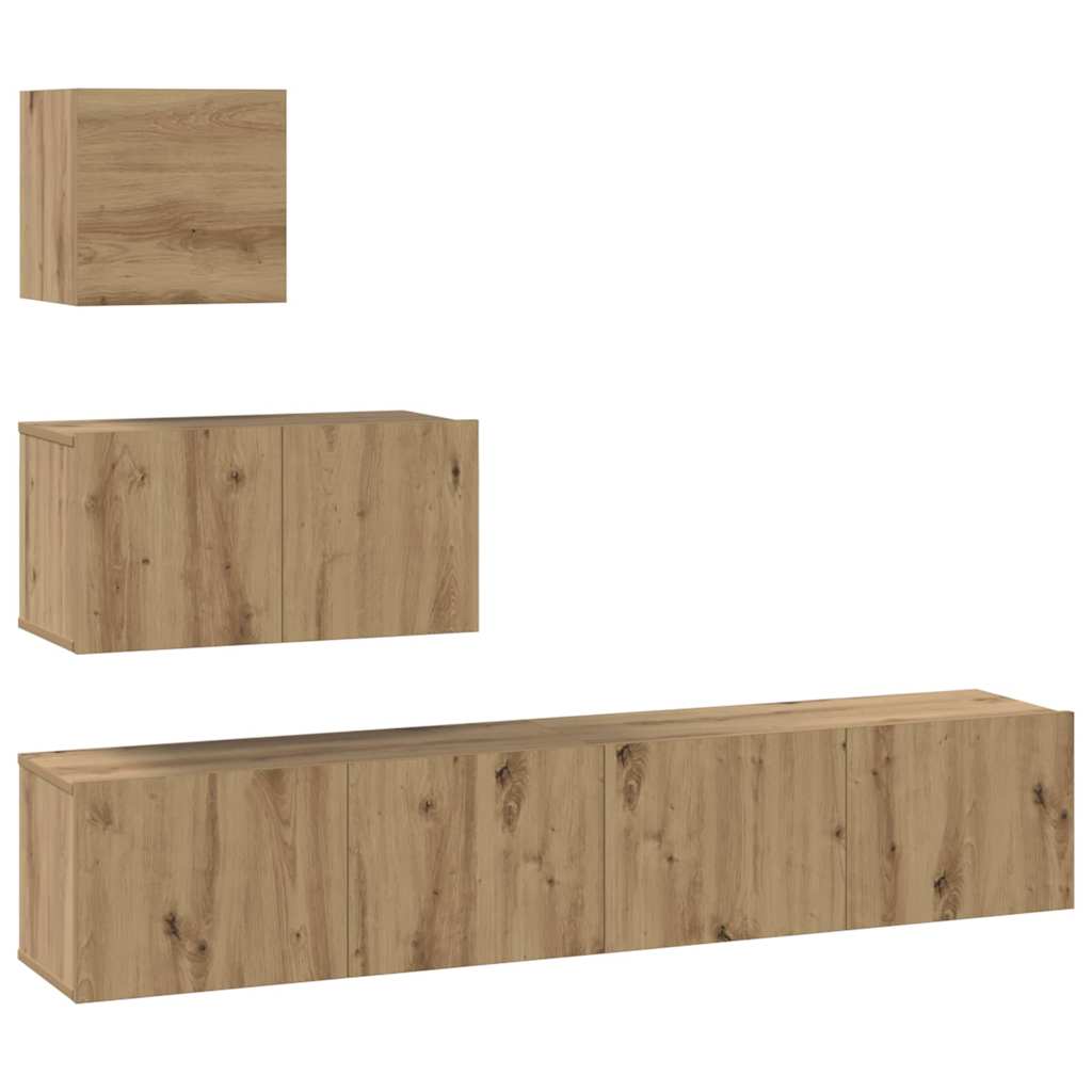 4-tlg. TV-Schrank-Set Weiß Holzwerkstoff