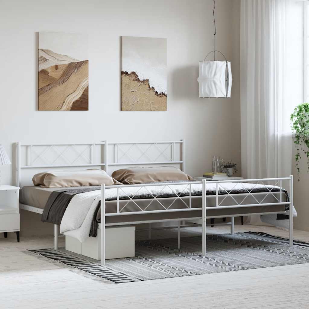 Bettgestell mit Kopfteil Metall Schwarz 100x190 cm