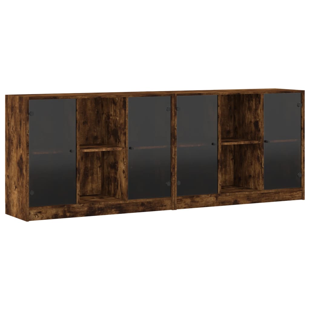 Bücherschrank mit Türen Weiß 204x37x75 cm Holzwerkstoff
