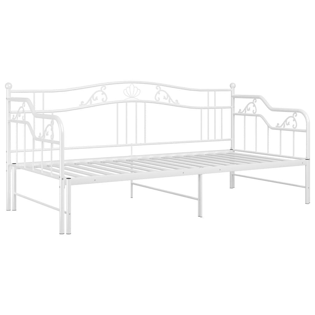 Ausziehsofa Bettgestell Schwarz Metall 90x200 cm