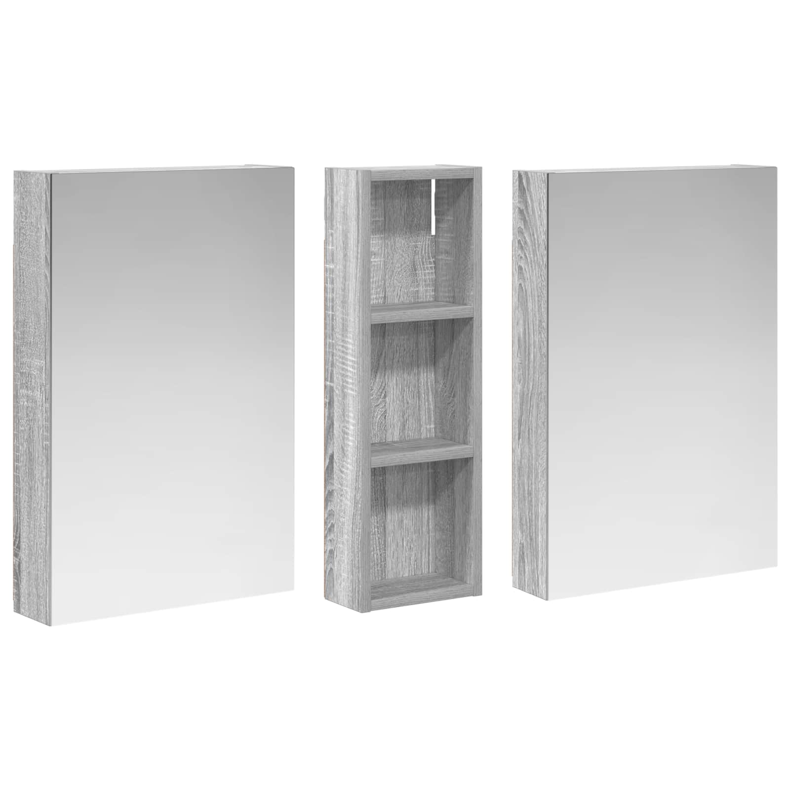 Badezimmerschrank-Set 3 pcs 80 x 10,5 x 50 cm Holzwerkstoff