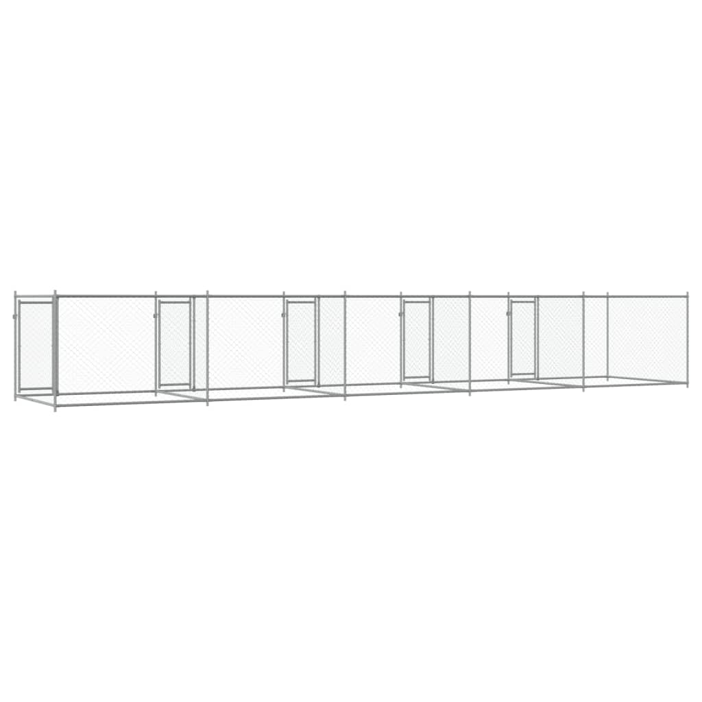 Hundezwinger mit Tür Grau 2x2x1,5 m Verzinkter Stahl