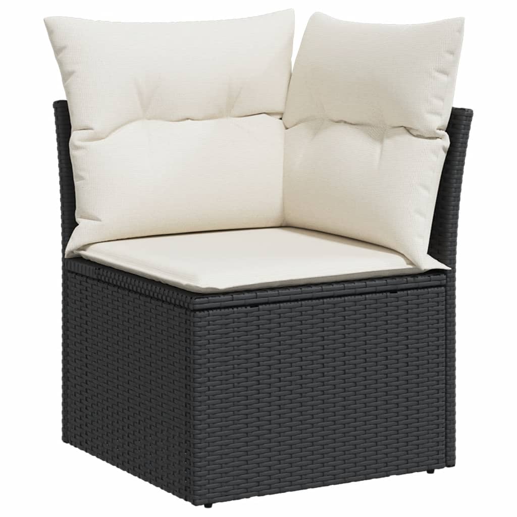 10-tlg. Garten-Sofagarnitur mit Kissen Beige Poly Rattan