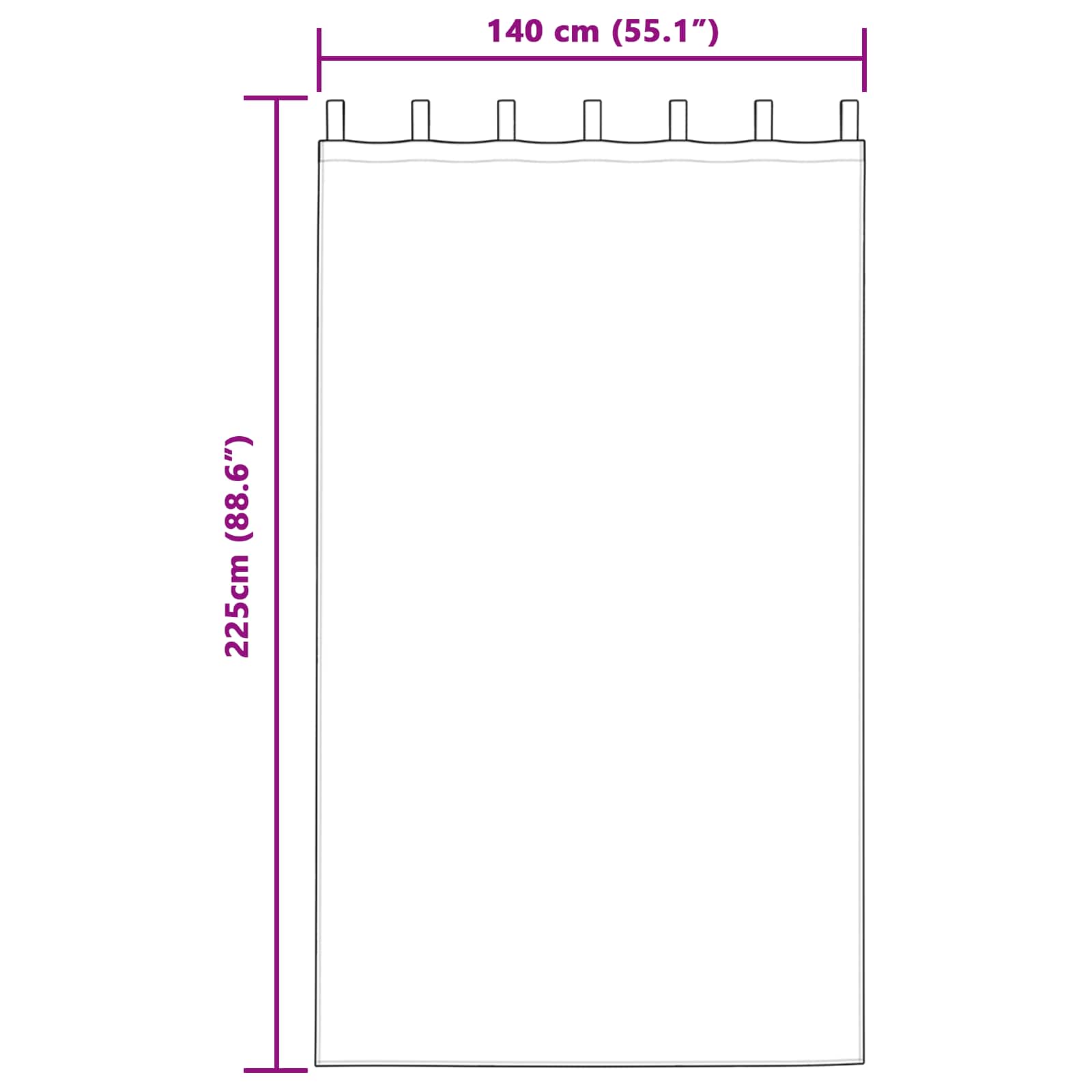 Verdunkelungsvorhänge 2 pcs Schwarz 140 x 140 cm Samt