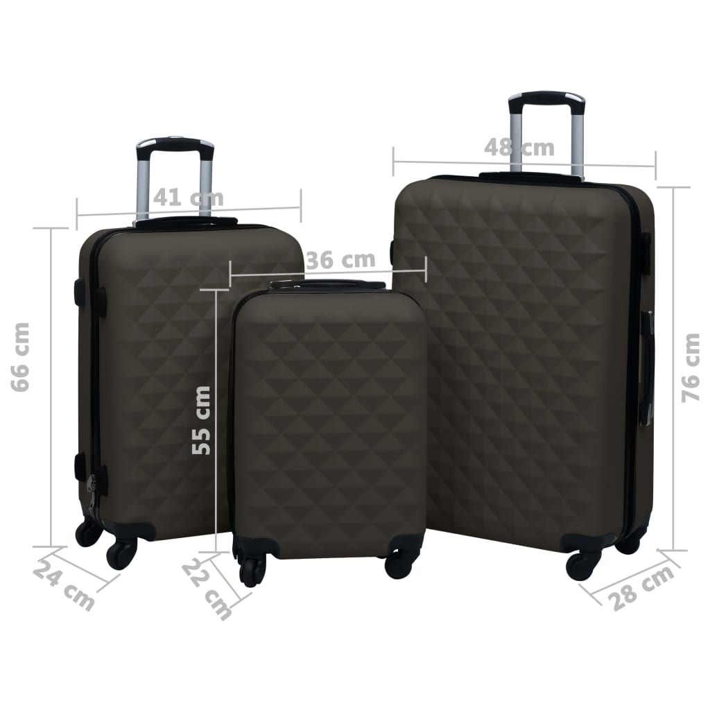 Hartschalen-Trolley-Set 3 Stk. Blau ABS