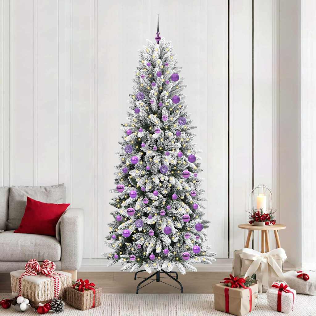 Künstlicher Weihnachtsbaum mit 150 LEDs mit Ständer Weiß 120 cm
