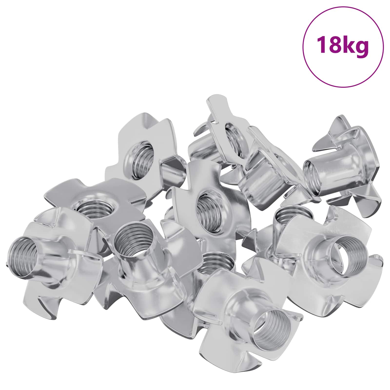 Stift-T-Nuss 2 pcs Silber M6 mm Stahl