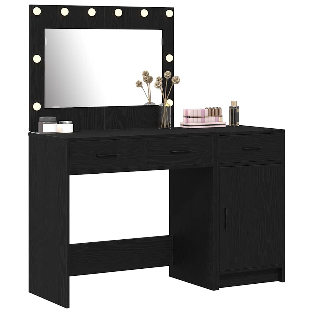 Schminktisch mit Spiegelbeleuchtung 2 pcs Weiß Holzwerkstoff