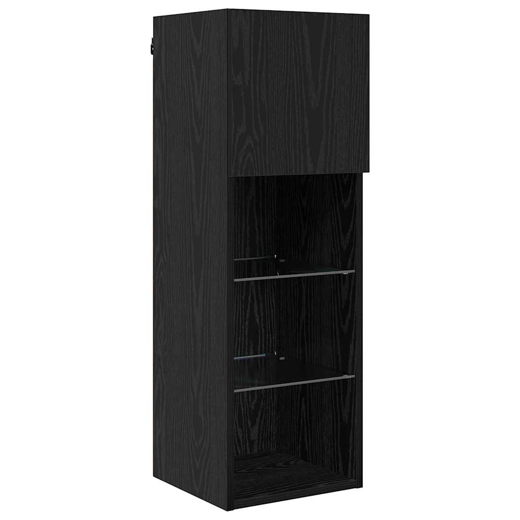 5-tlg. Wohnwand mit LED-Beleuchtung Weiß Holzwerkstoff