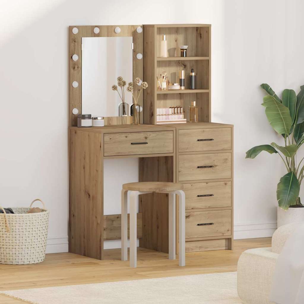 Schminktisch 2 pcs Weiß 50 x 41 x 135 cm Holzwerkstoff