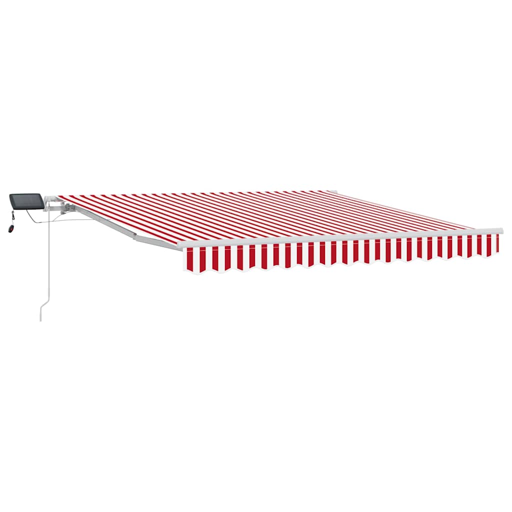 Markise Manuell Einziehbar mit LED 300x250 cm Blau und Weiß