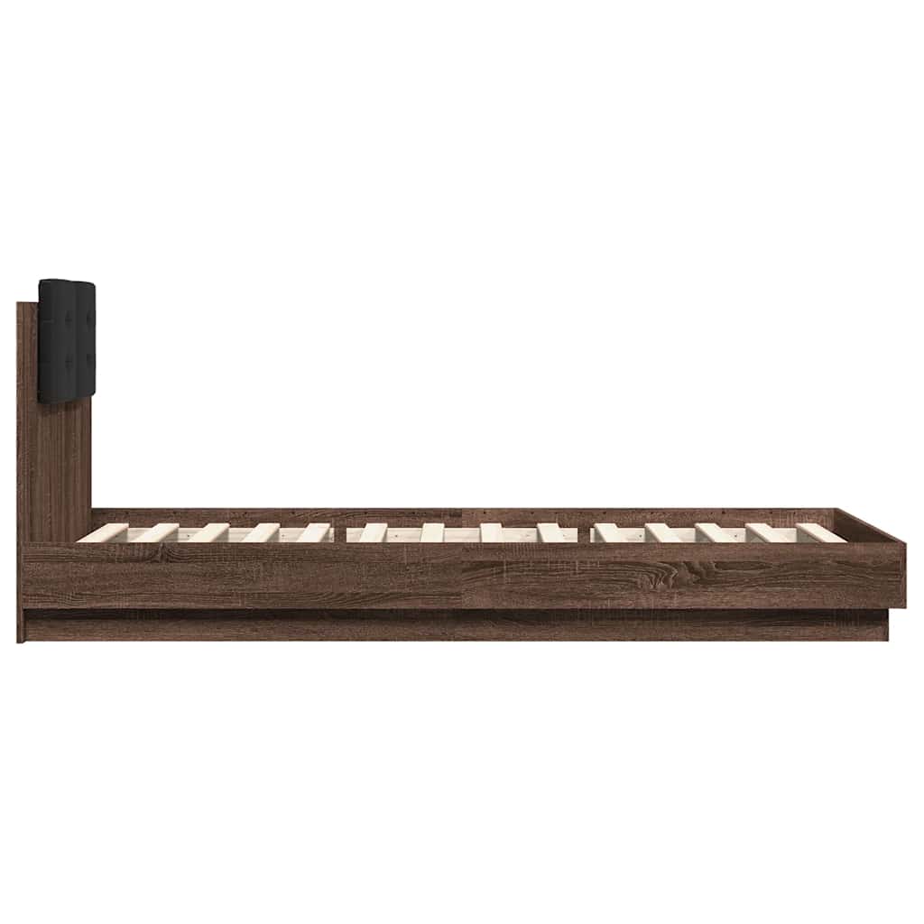 Bettgestell mit Kopfteil Grau Sonoma 180x200 cm Holzwerkstoff