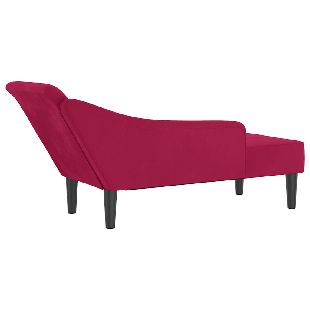 Chaiselongue mit Kissen Rosa Samt