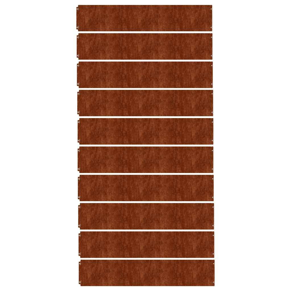 Raseneinfassung 10 pcs 10 x 103 cm Wetterfeststahl Rostig