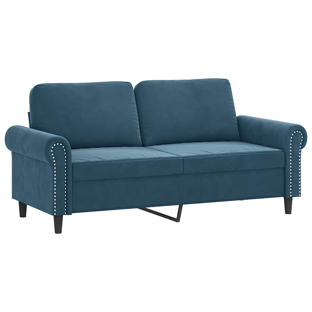 2-Sitzer-Sofa mit Zierkissen Dunkelgrün 120 cm Samt