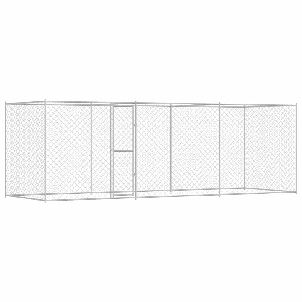 Hundezwinger mit Tür Grau 2x2x1,5 m Verzinkter Stahl
