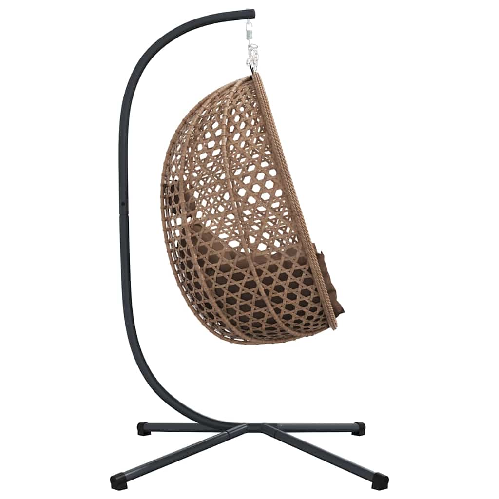 Hängendes Ei-Stuhl Hellcreme 104 x 100 x 191 cm Poly-Rattan