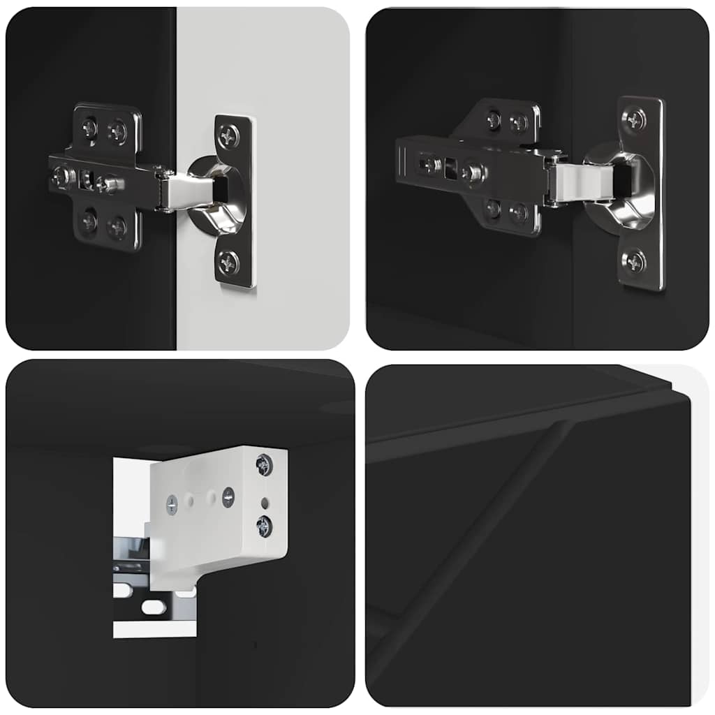 Badezimmermöbel-Set mit Tür 5 pcs Weiß Holzwerkstoff & Metall