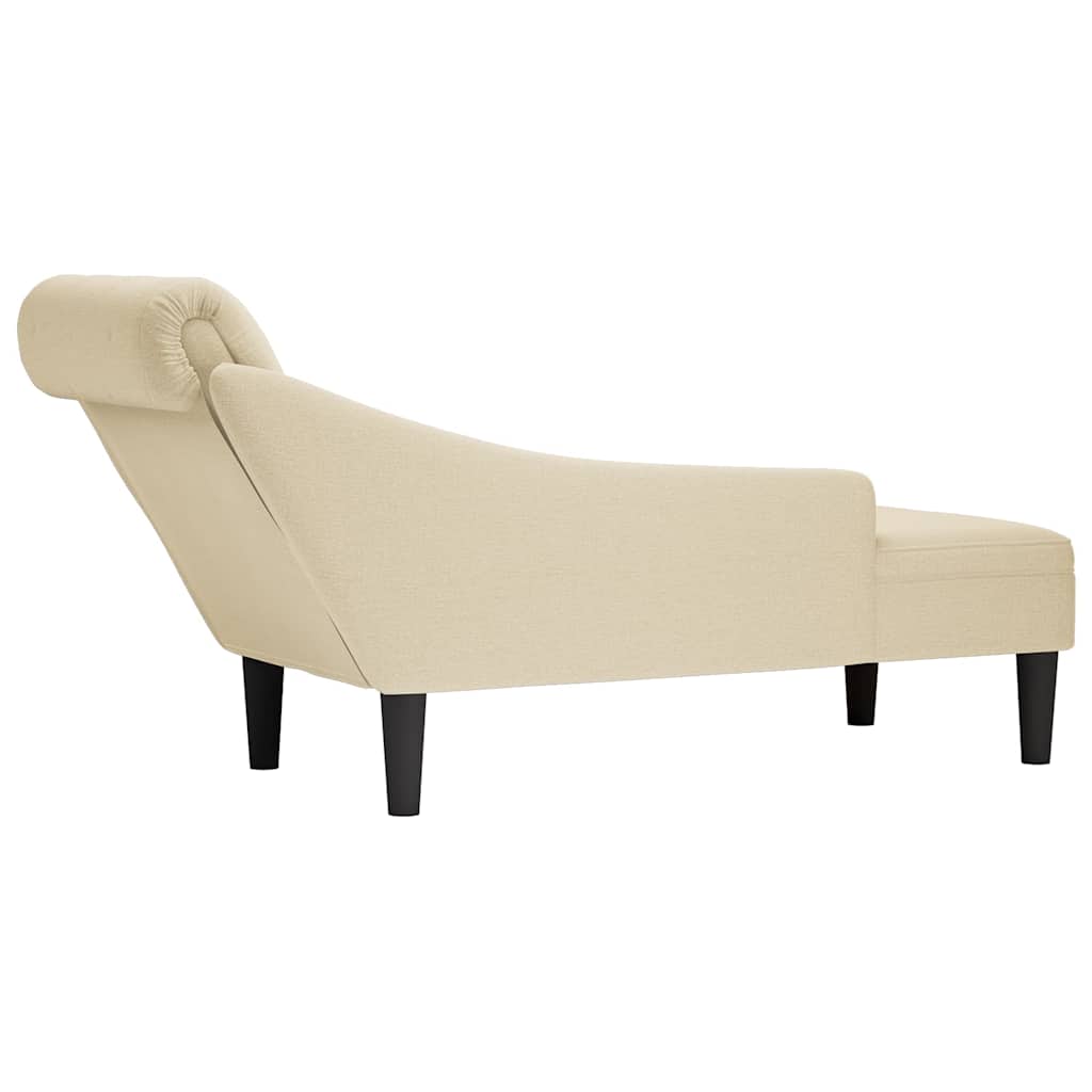 Chaiselongue mit Kissen und Rechter Armlehne Schwarz Stoff