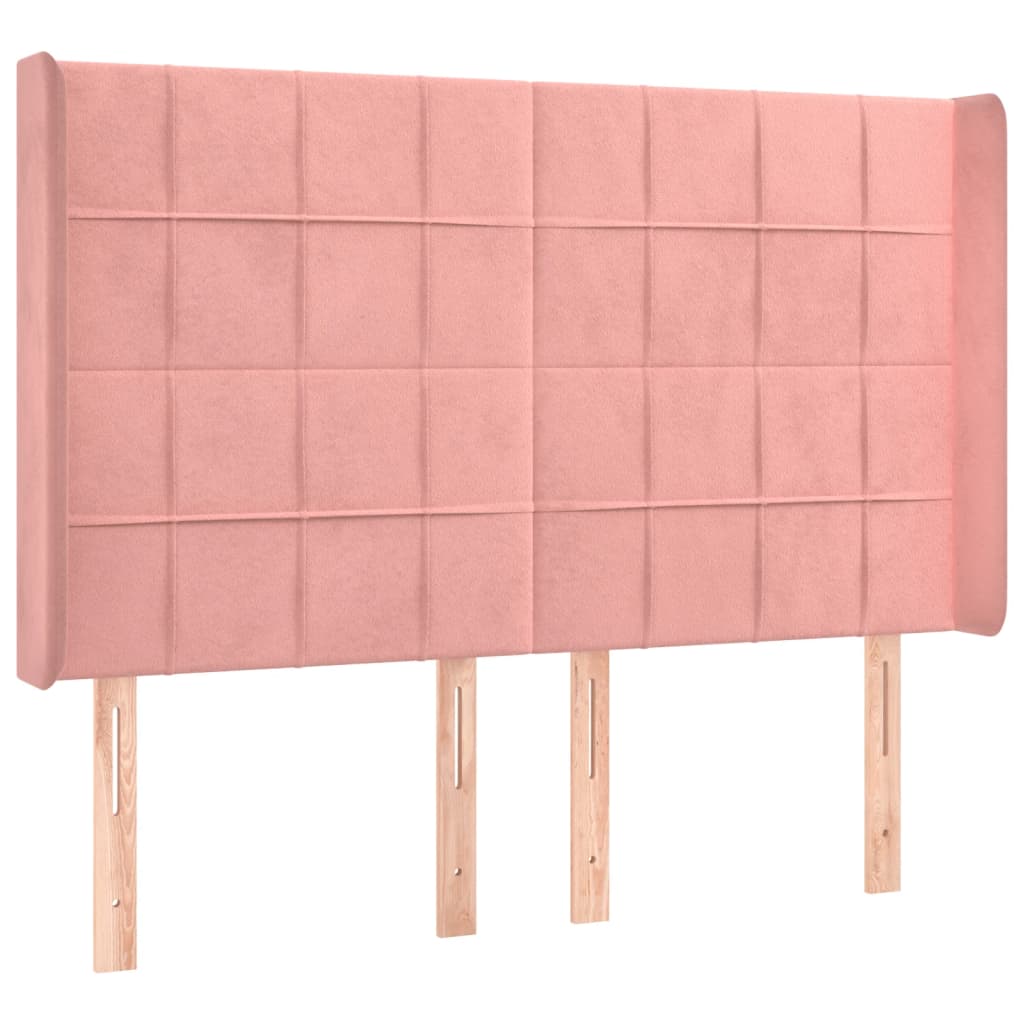 Kopfteil mit Ohren Dunkelblau 93x16x78/88 cm Samt