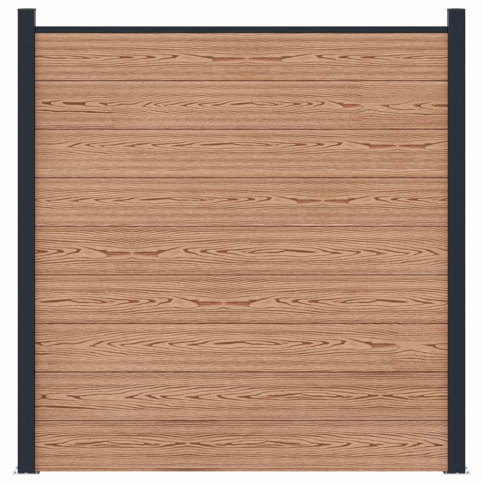 Zaunelement WPC 180x186 cm Schwarz