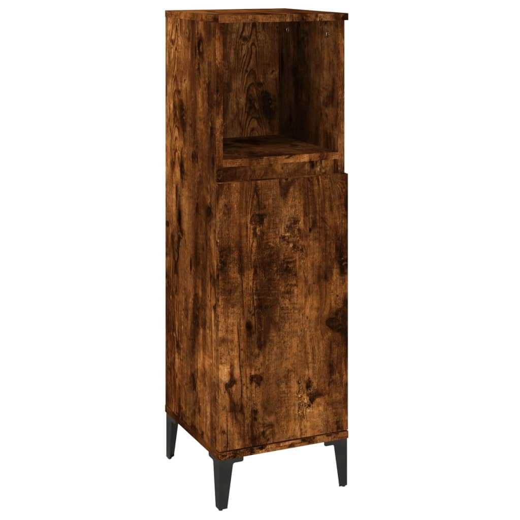 Badschrank Weiß 30x30x100 cm Holzwerkstoff