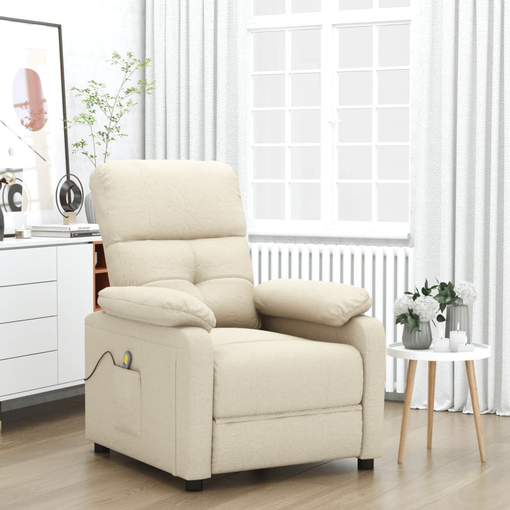 Massagesessel Hellgrau Stoff