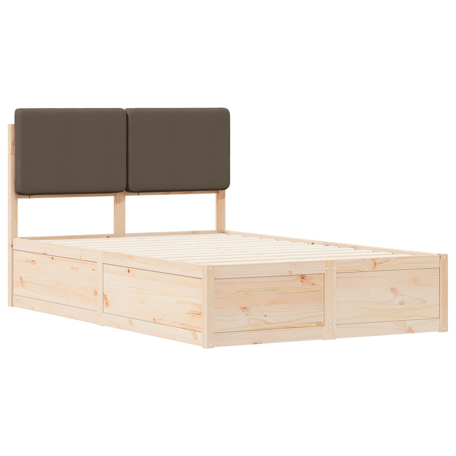 Bettgestell mit gepolstertem Kopfteil Hellgrau 200 x 200 cm