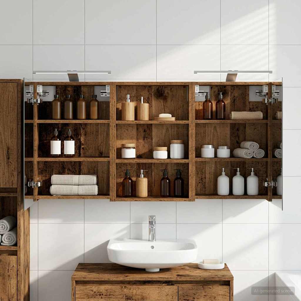 Badezimmerschrank-Set 3 pcs 80 x 10,5 x 50 cm Holzwerkstoff