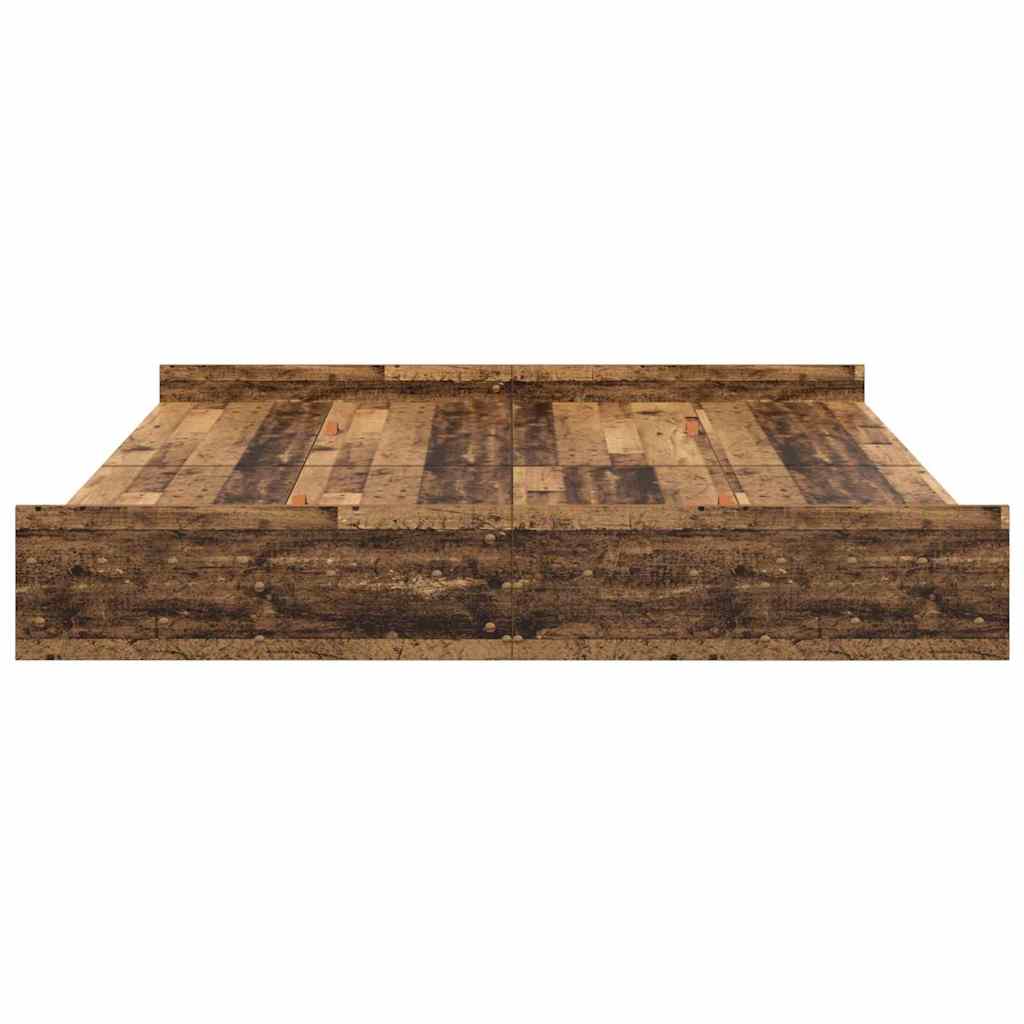 Aufbewahrungsbettgestell Weiß 200 x 200 cm Holzwerkstoff