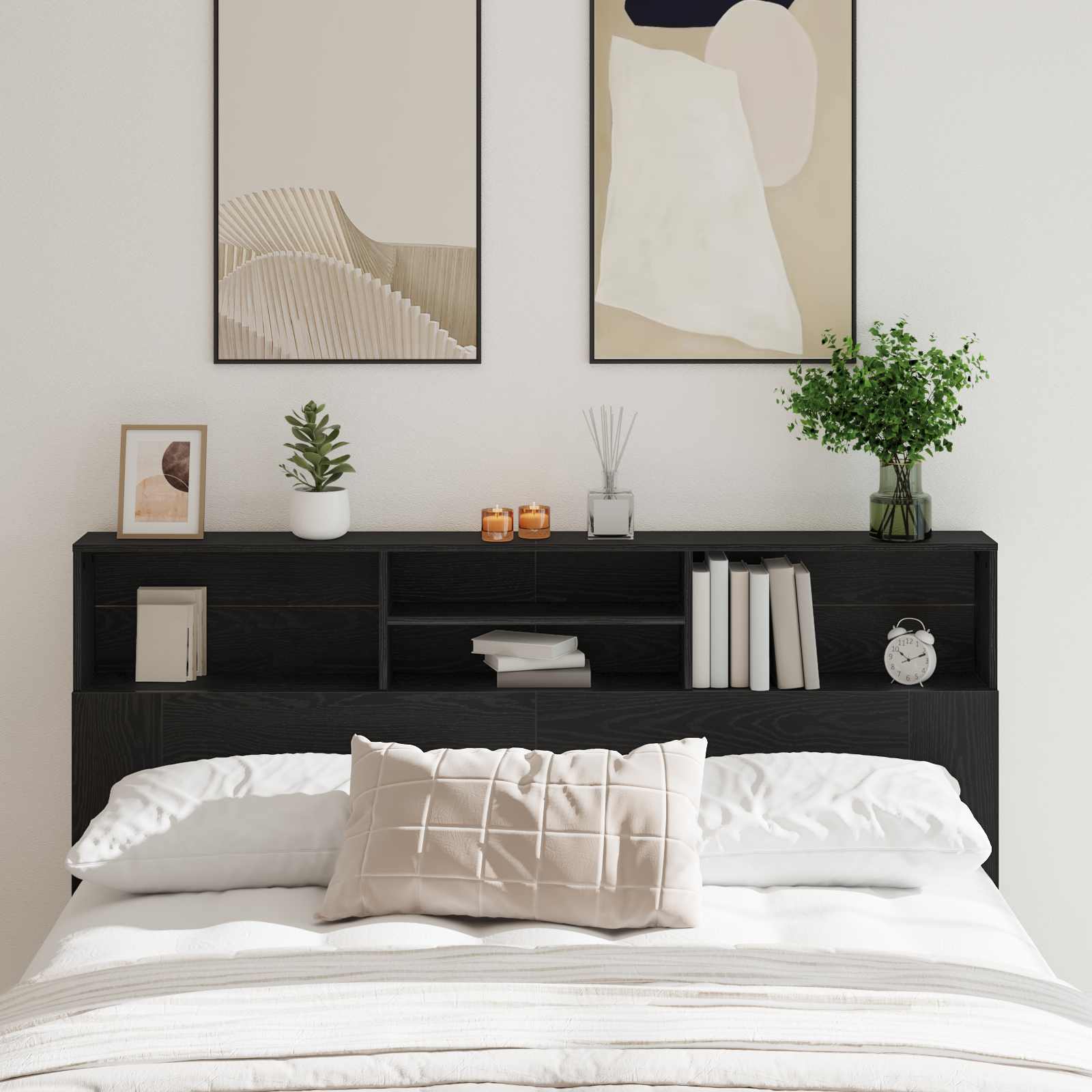 Bett-Kopfteil mit Ablagen Weiß 100x19x103,5 cm
