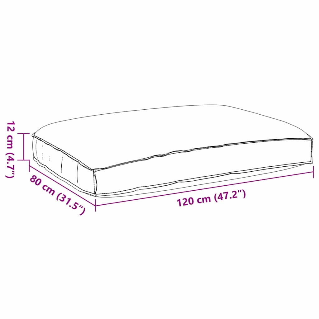 Kissen Anthrazit 120 x 80 x 12 cm Oxford-Stoff