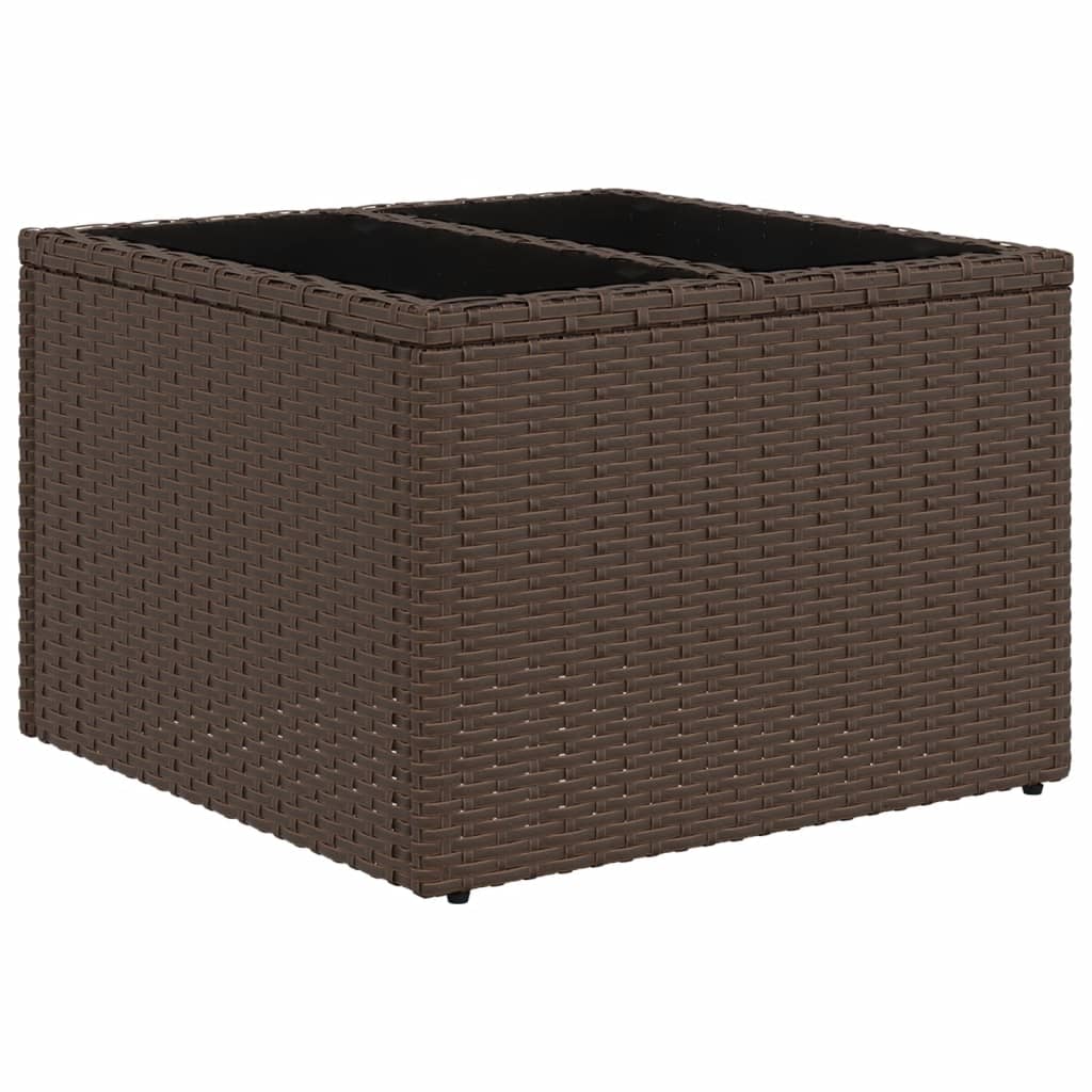 10-teiliges Gartensofa-Set mit Kissen, schwarzes Polyrattan
