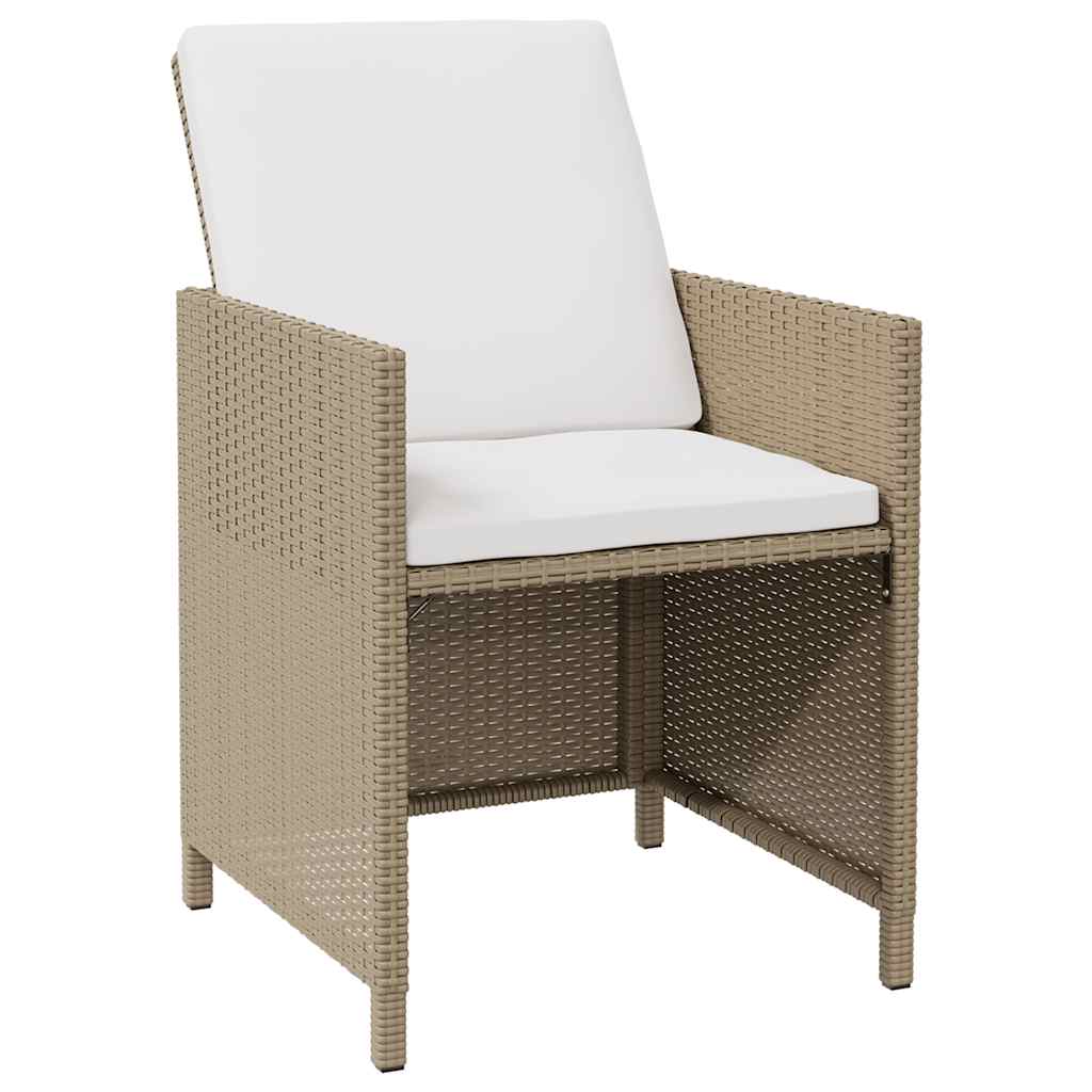 4-tlg. Gartenstuhl und Hocker Set Poly Rattan Schwarz