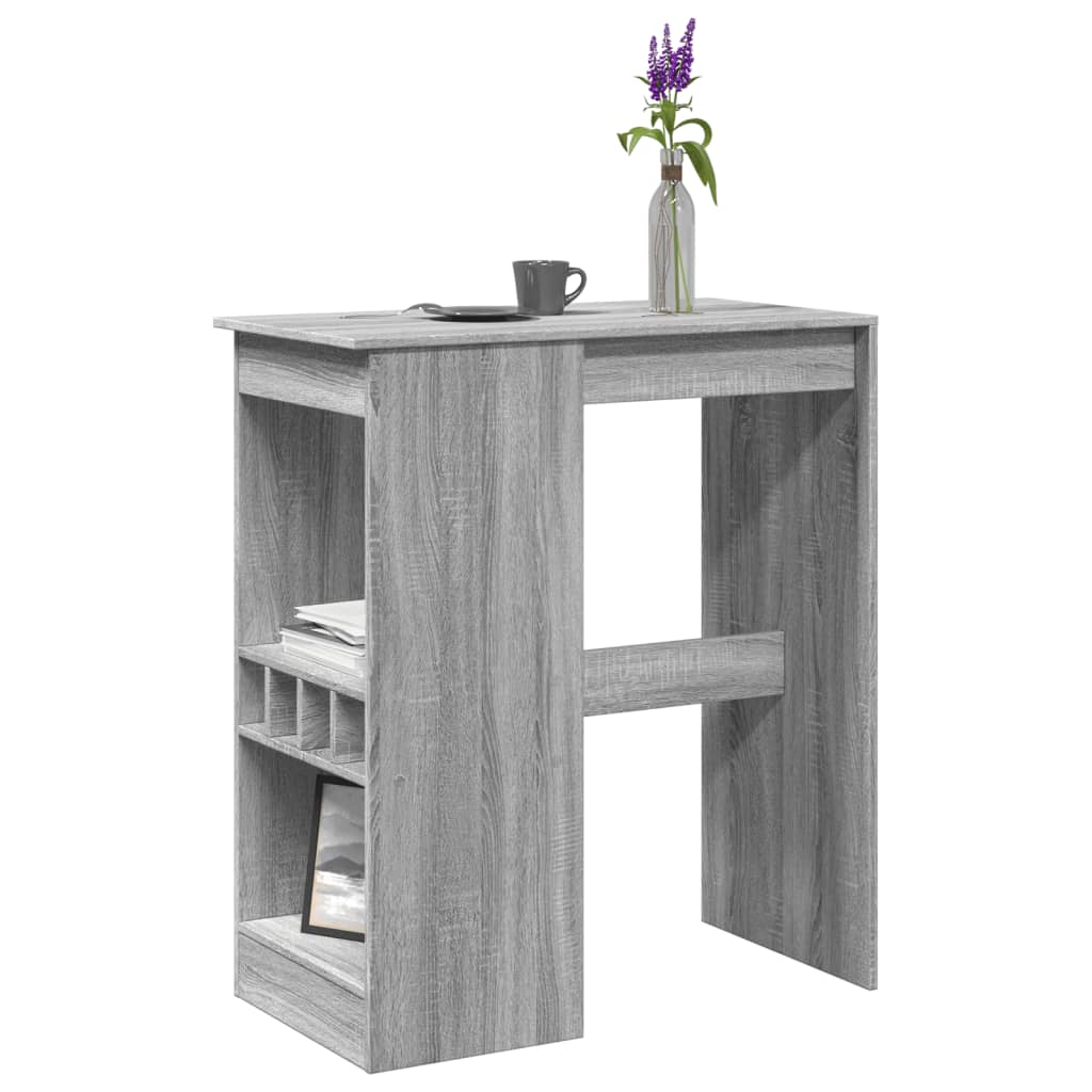 Bartisch mit Regal Schwarz Eichen-Optik 90 x 47,5 x 103,5 cm
