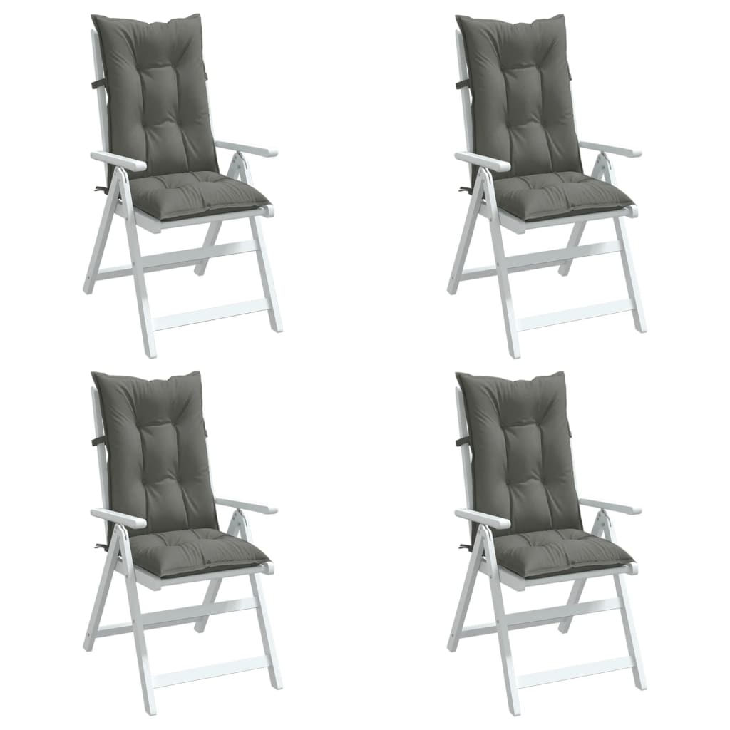 Hochlehner-Auflagen 2 Stk. Melange Anthrazit 120x50x7cm Stoff