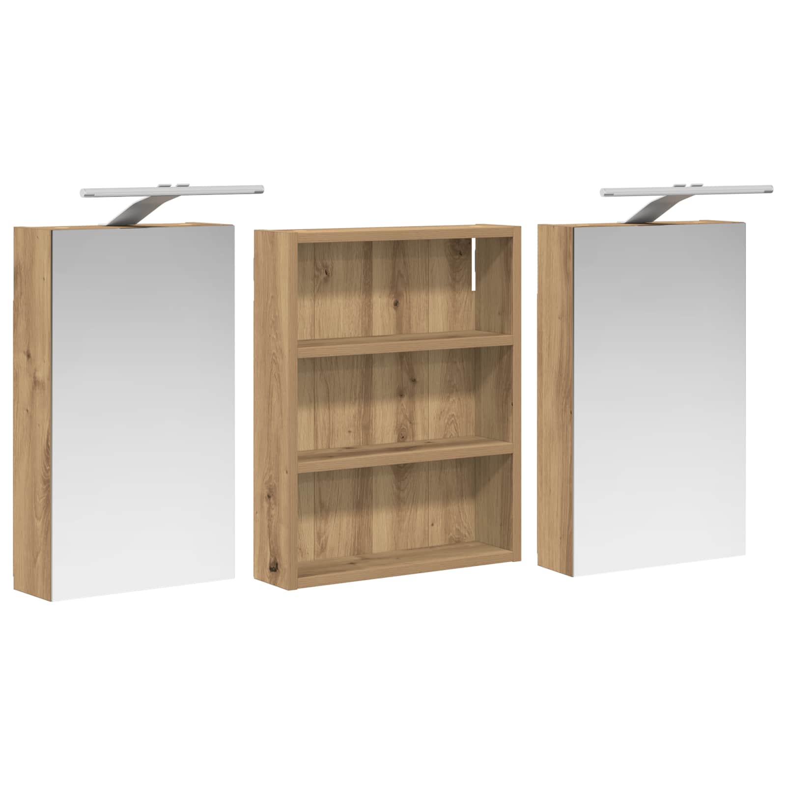 Badezimmerschrank-Set 3 pcs 80 x 10,5 x 50 cm Holzwerkstoff