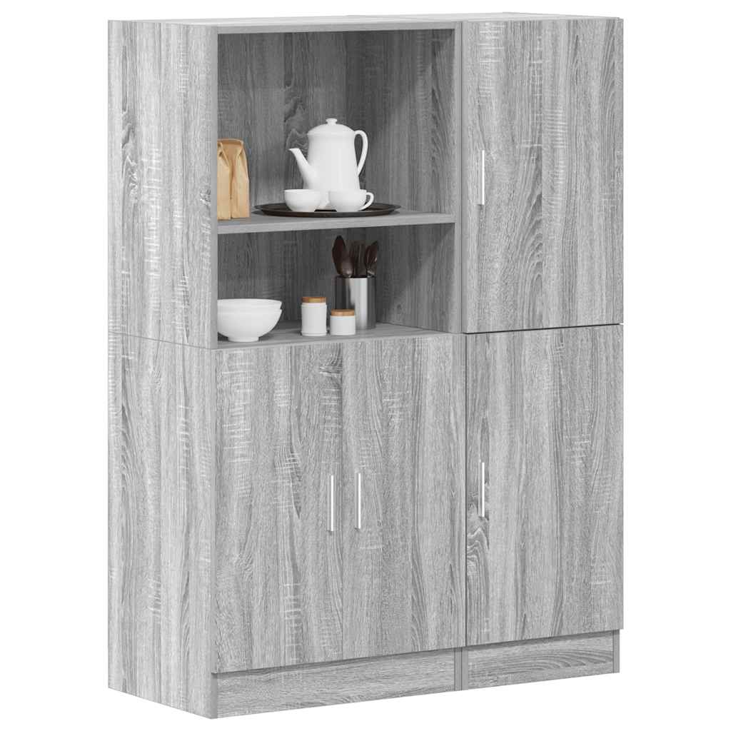2-tlg. Küchenschrank-Set Weiß Holzwerkstoff