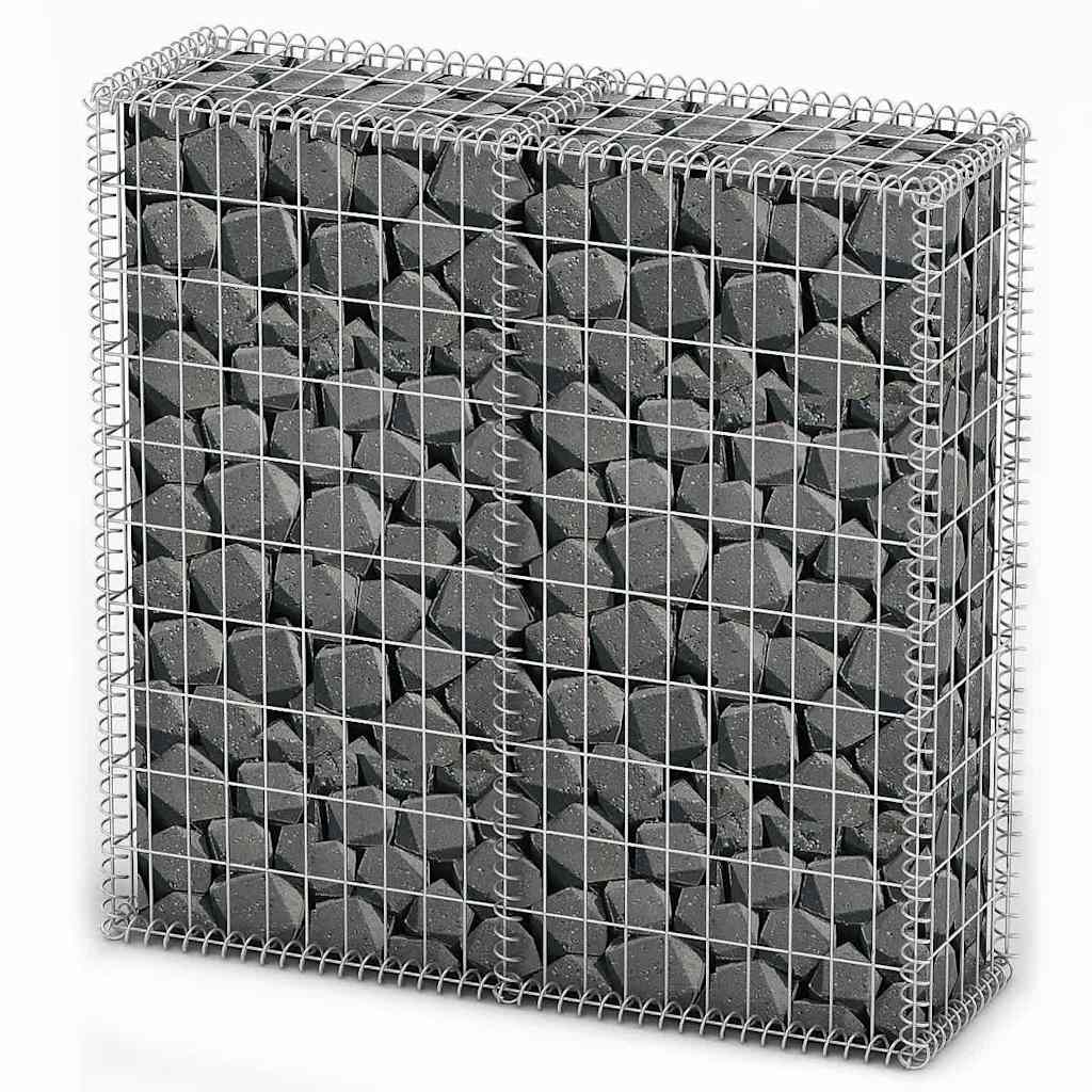 Steinkorb Gabione mit Deckeln Verzinkter Draht 100×30×30 cm