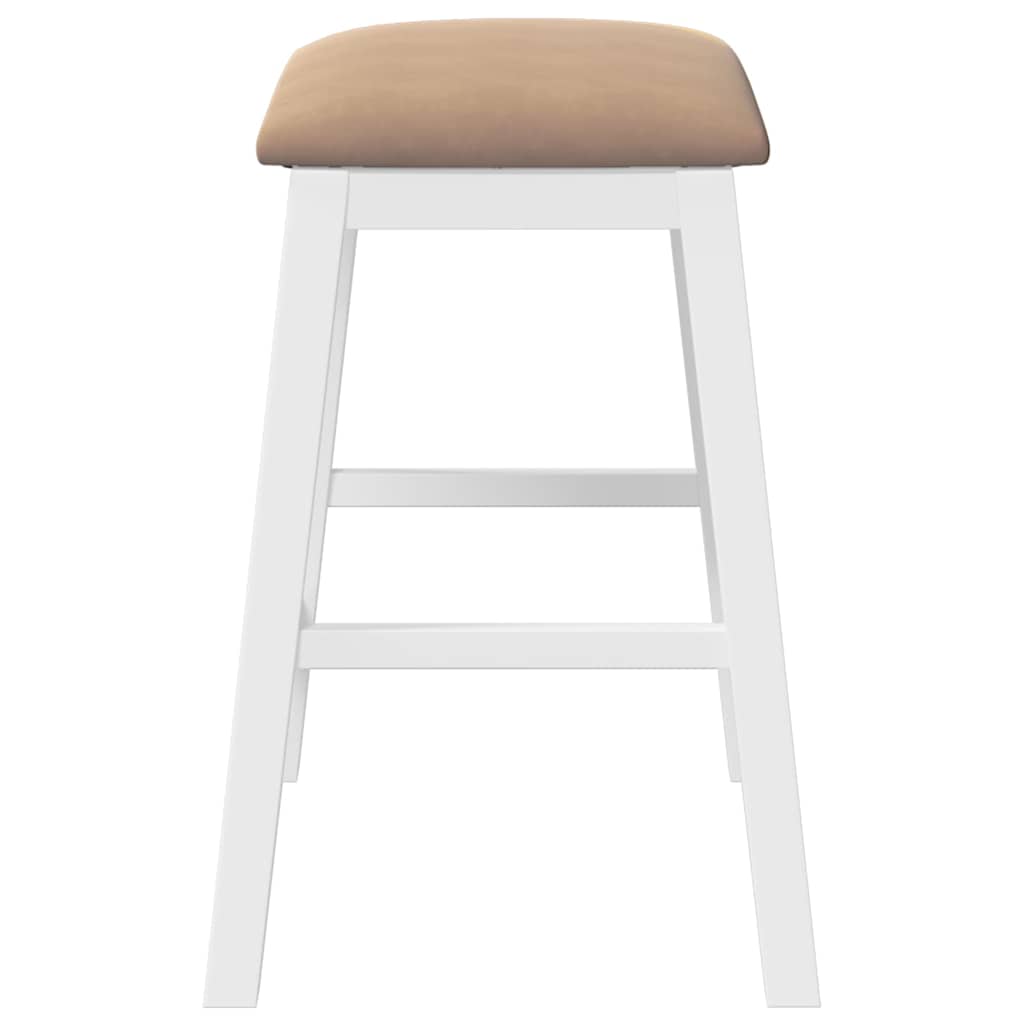 Barstühle mit Kissen 2 Stk. Braun Massivholz Gummibaum