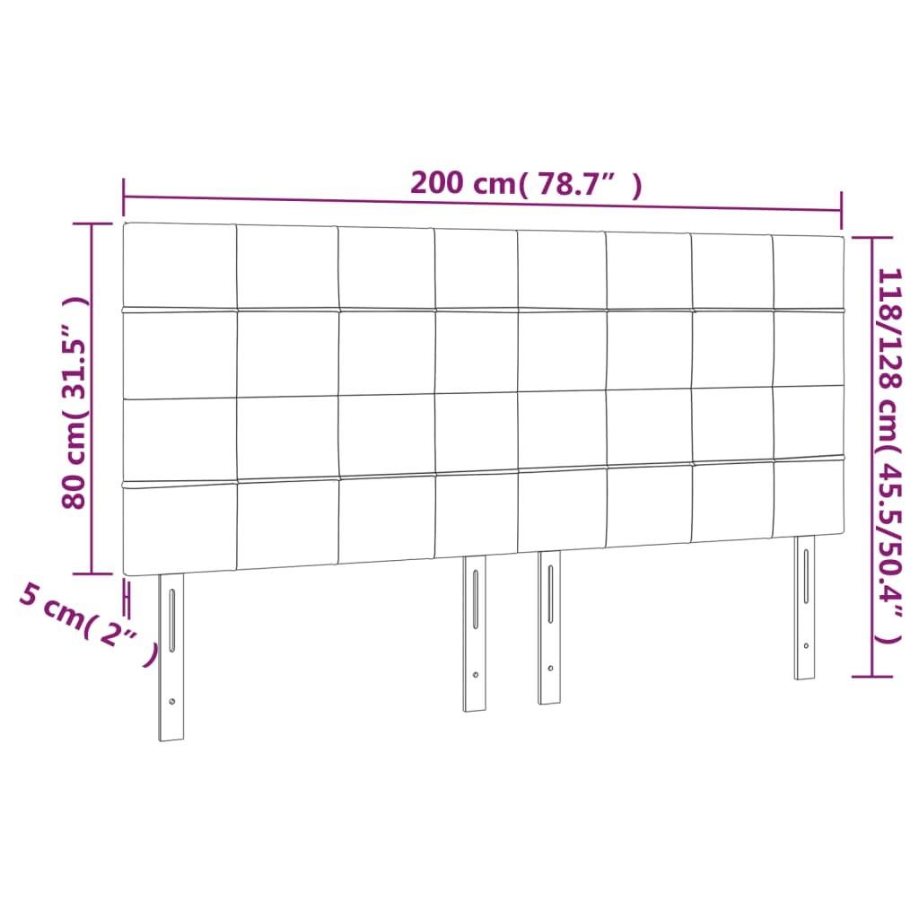 Kopfteil Hellgrau 80x5x118/128 cm Stoff