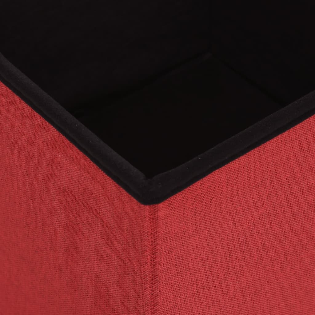 Hocker mit Stauraum Cremeweiß Leinenoptik