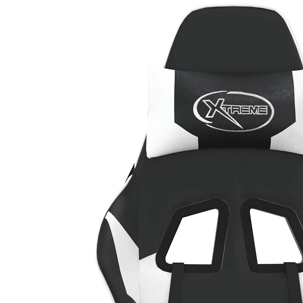 Gaming-Stuhl mit Massagefunktion Schwarz und Blau Kunstleder