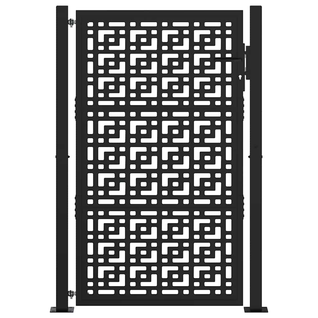 Gartentor Schwarz 100x100 cm Stahl Lichtdesign