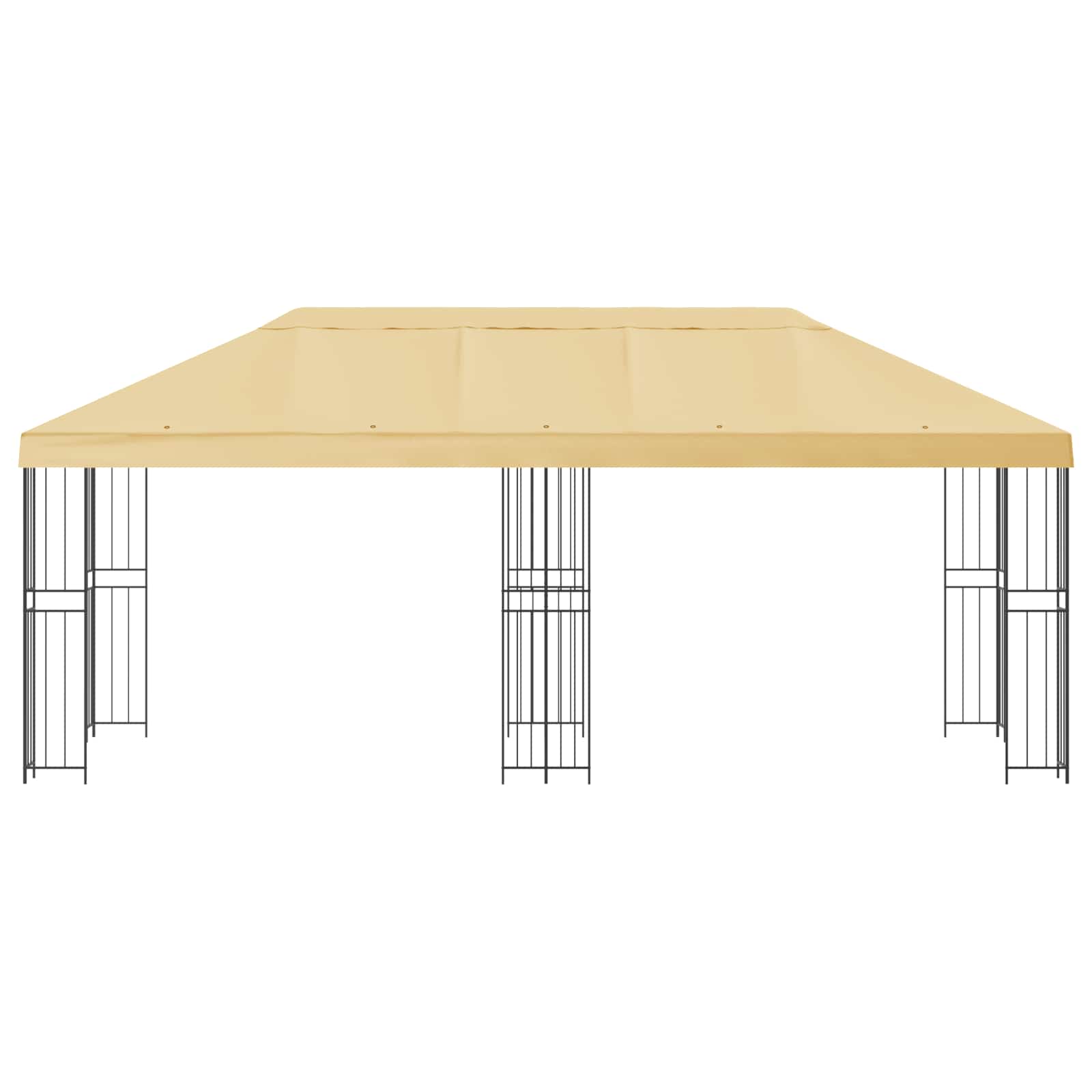 Pavillon mit Seitenwänden 6 x 3 m Beige Polyester und Stahl 190