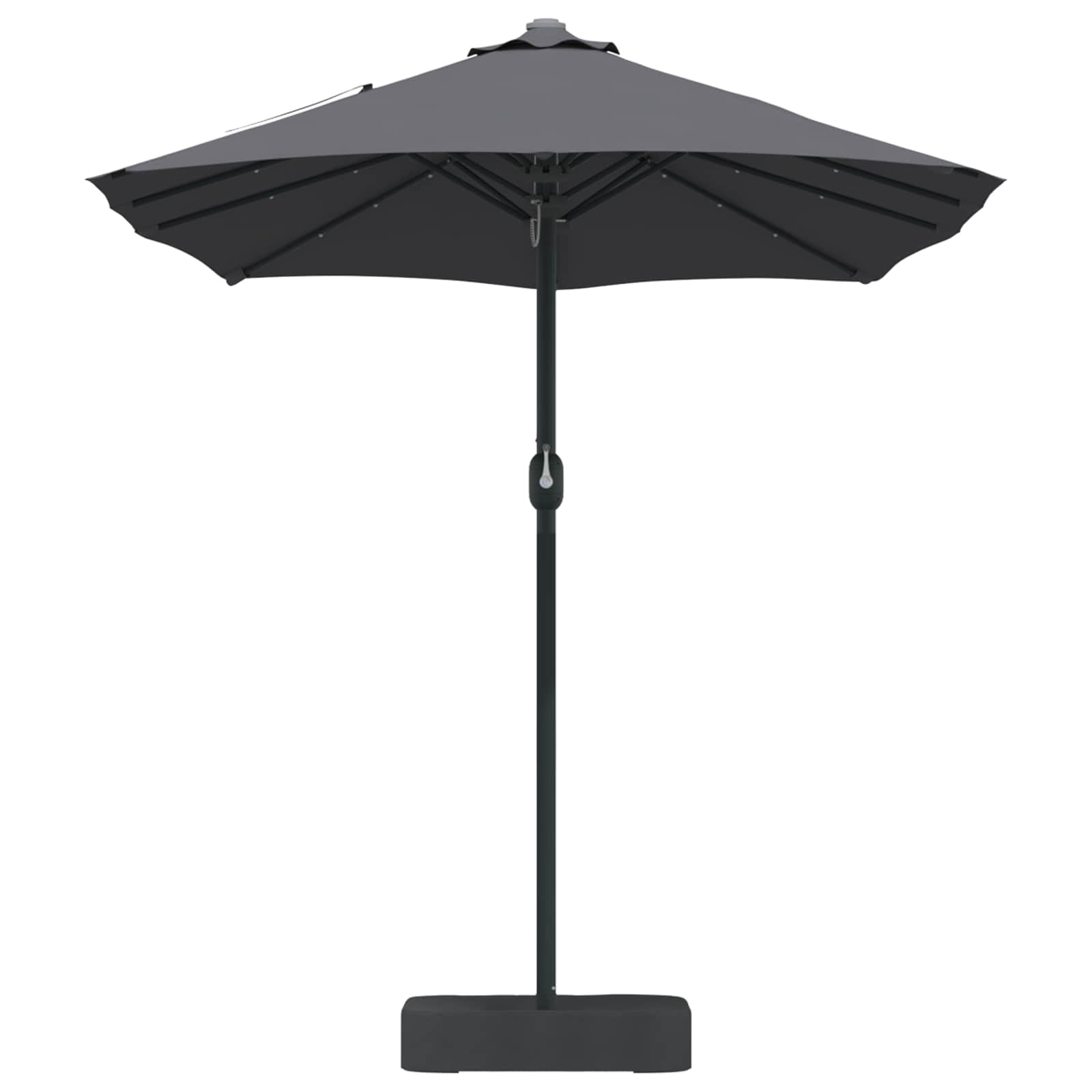 Garten-Sonnenschirm Sand und Anthrazit 385 x 209 x 244 cm