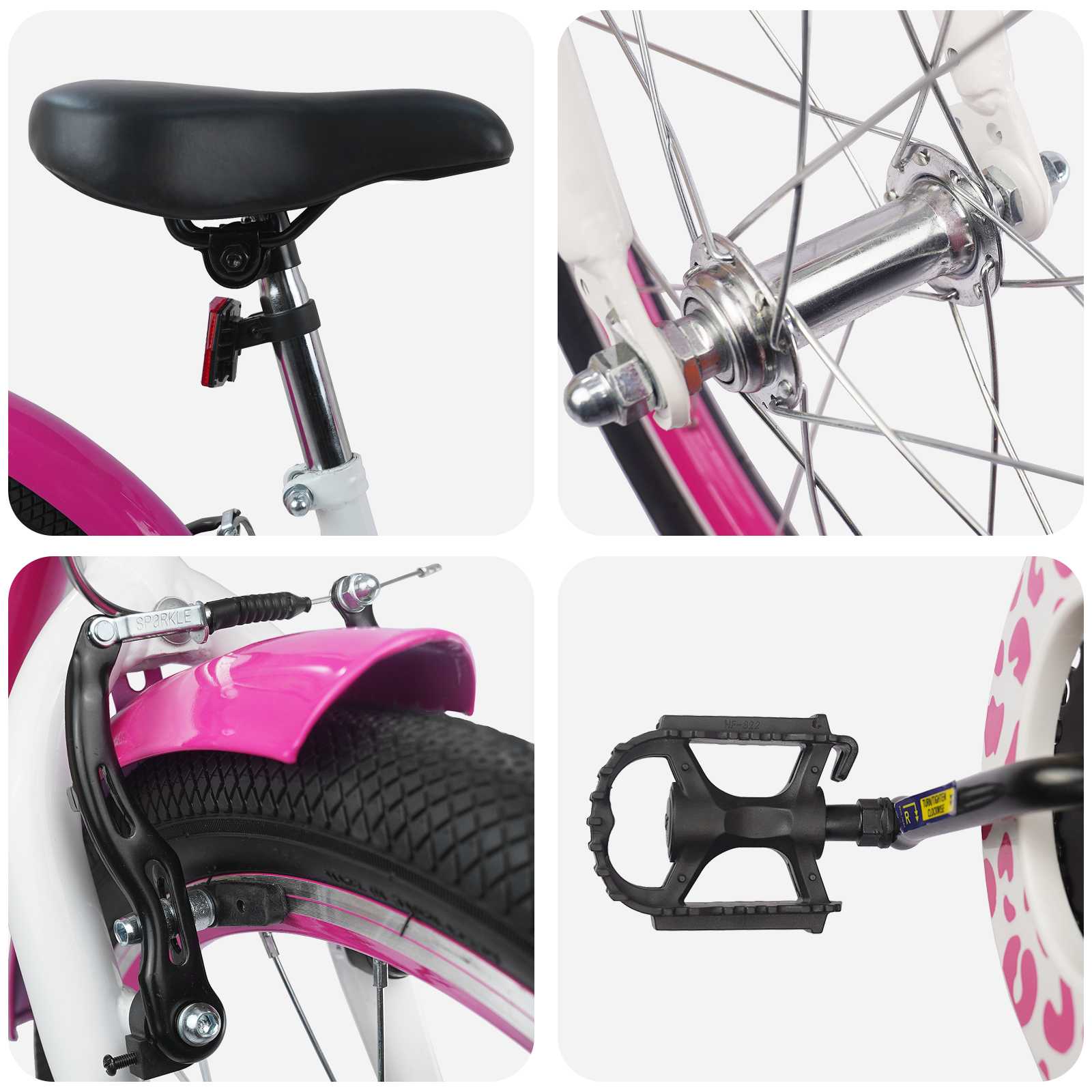Kinderfahrrad Mit Stützrädern 12 Zoll für 2-4 Jahre alt Rosa