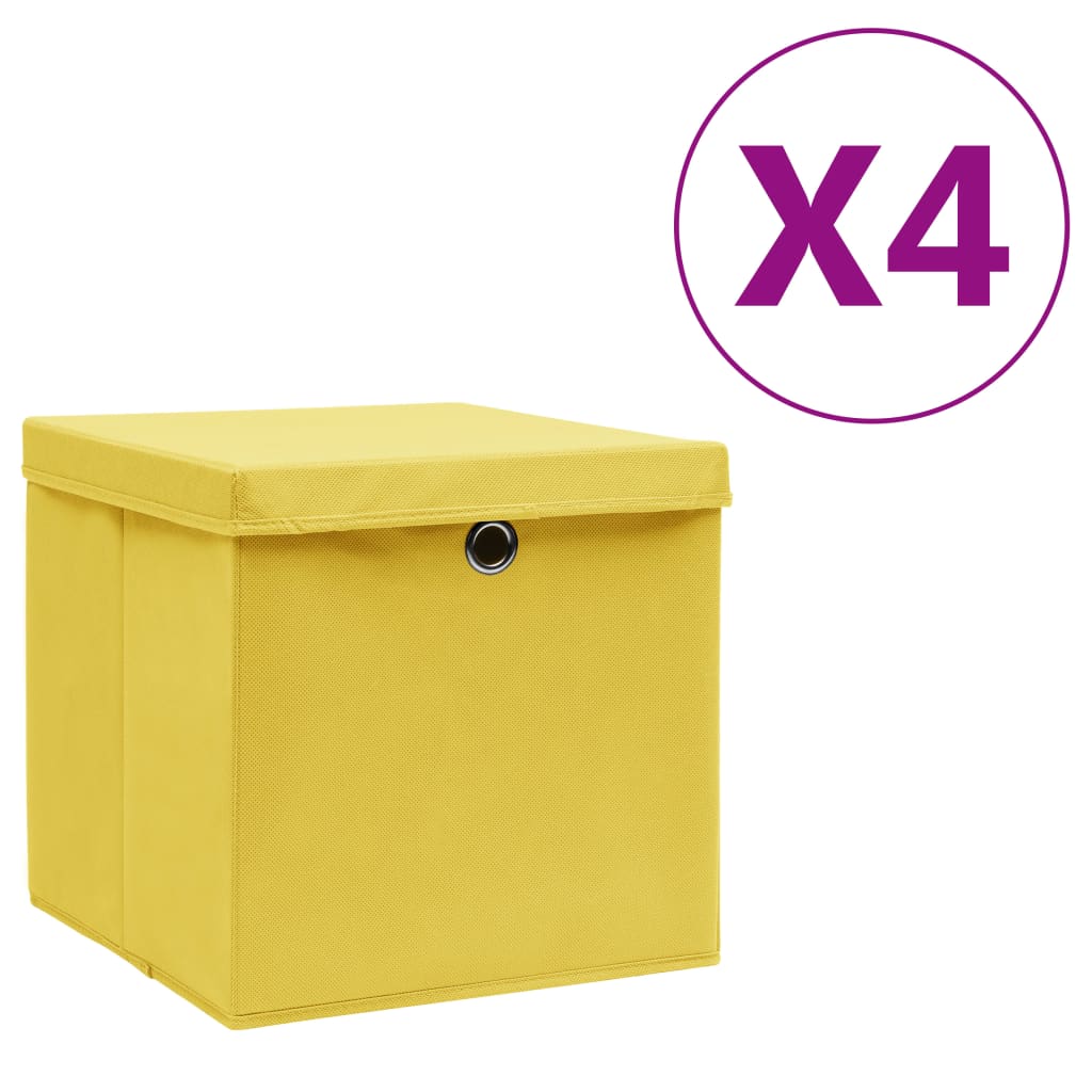 Aufbewahrungsboxen mit Deckeln 10 Stk. 28x28x28 cm Schwarz